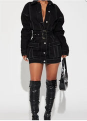 Black Demin Jacket Dress